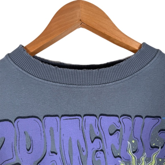 American Eagle Women’s Distressed Grateful Dead Sweat Shirt S Gray Skeleton - Picture 5 of 9